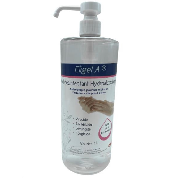 6 GELS HYDROALCOOLIQUES ELIGEL 1L-Lire la description