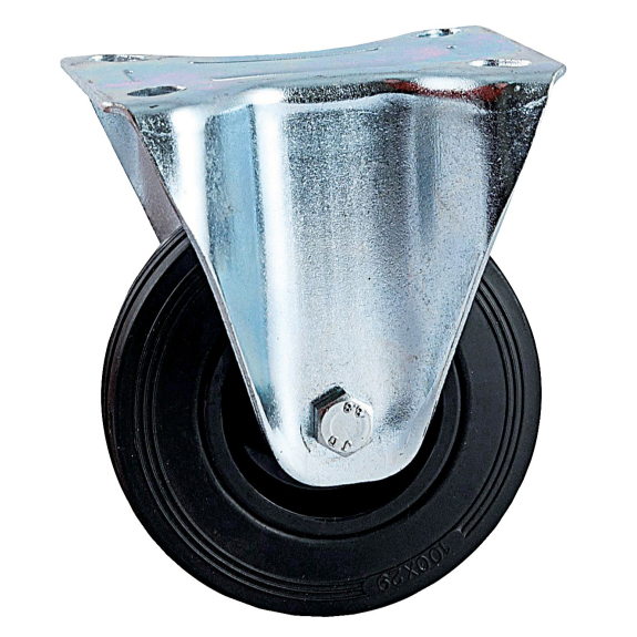 Roulette D50mm caoutchouc noir platine fixe - AVL - 508819A Roulette D50mm caoutchouc noir platine fixe - AVL - 508819A-Lire la description