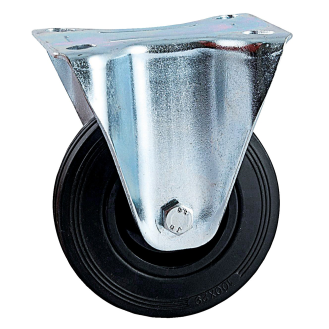 Roulette D50mm caoutchouc noir platine fixe - AVL - 508819A-Lire la description