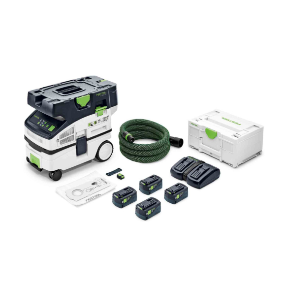 Aspirateur 18V CLEANTEC CTLC MINI I-Plus + set Energie SYS 18 V 4 x 52 / TCL 6 DUO - FESTOOL - 577149-Lire la description