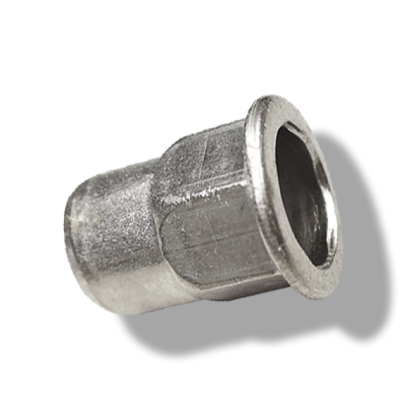 Ecrou a sertir Demi-Hexagonal Inox M3 C (1-2.2)-Lire la description