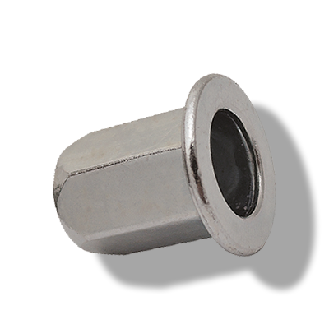 Ecrou a sertir Borgne Hexagonal Acier M5 C (0.5-3.0)-Lire la description