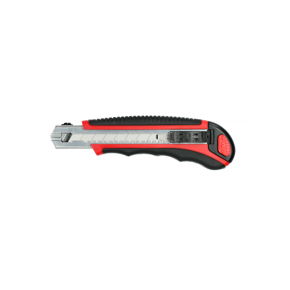 Cutter bi-matière avec molette de blocage 18 mm 6 lames - HANGER - 110012 Cutter bi-matière avec molette de blocage 18 mm 6 lames - HANGER - 110012-Lire la description