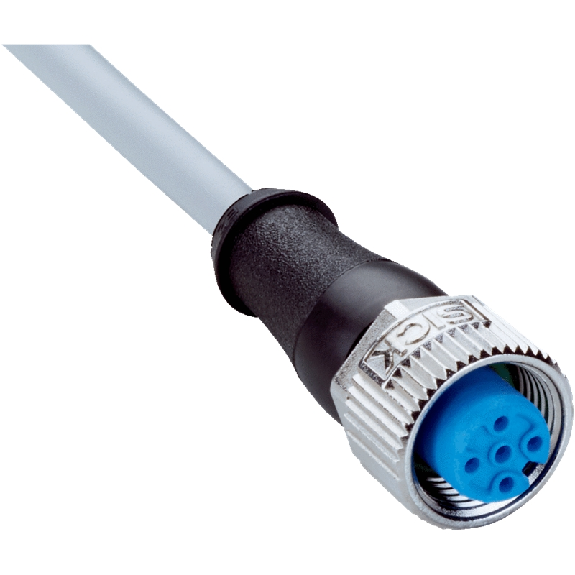 M12A Fem Droit 4p; Câble PVC 4 fils 2m-Lire la description