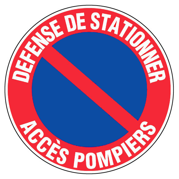 Panneau dinterdiction rond 300mm ''Défense de stationner Accès pompier'' - NOVAP - 4034294-Lire la description