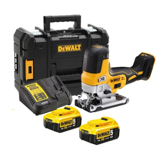 Scie sauteuse 18V + 2 batteries 5 Ah + chargeur + coffret Tstak  - DCS335P2-QW-Beschreibung lesen