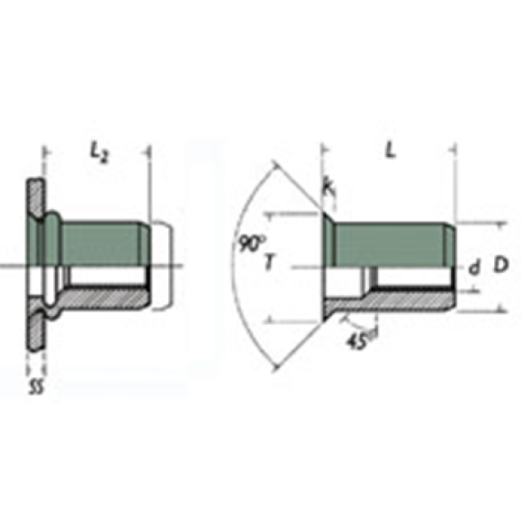 Ecrou a sertir Cranté Inox M4 L (3.5-5)-Lire la description