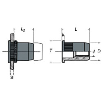 Écrou à sertir Absorbeur Néoprène M3 (0.4-4)-Lire la description