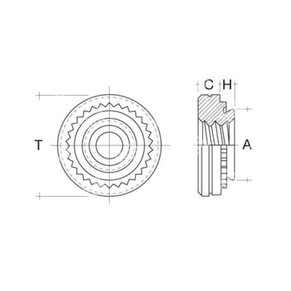 Ecrou a sertir Inox M3-3 24/10-Lire la description