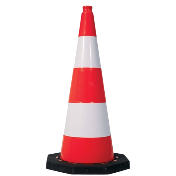 Cône plastique 75cm avec pied en caoutchouc  - 520303-Lire la description