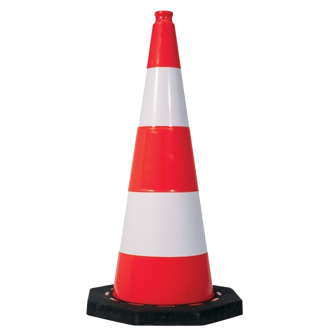 Cône plastique 75cm avec pied en caoutchouc  - 520303-Lire la description