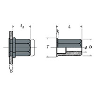 Ecrou a sertir Hexagonal Acier M8 (3-6)-Lire la description