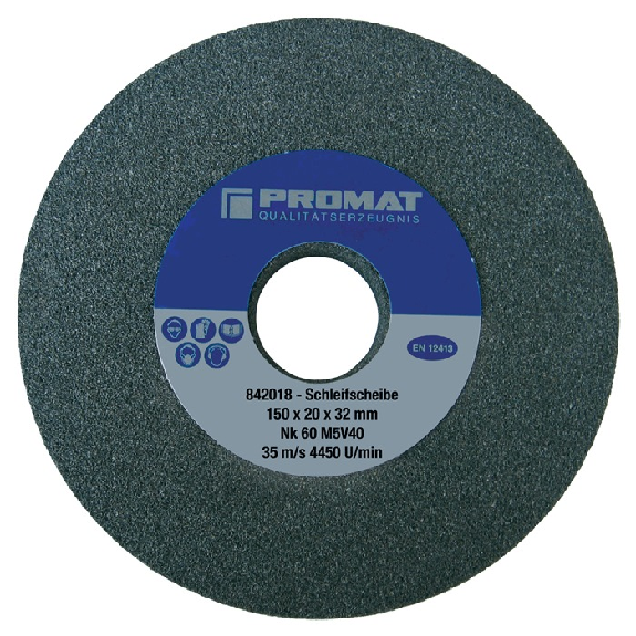 Schleifbockscheibe  D.150xB20x32mm fein 60 Form A Normalkorund-Beschreibung lesen