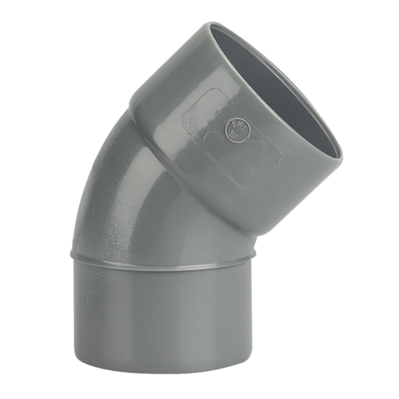 Coude PVC Mâle Femelle 45° D75  - 3025820-Lire la description