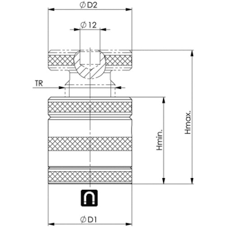 Gatos de husillo con soporte plano y base magnética AMF 52 - 62 mm-Leer más