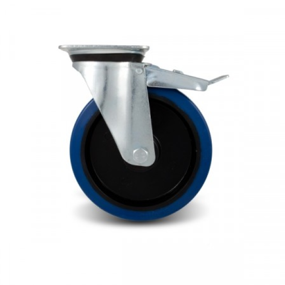 Roulette avec frein monture acier-Lire la description