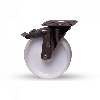 Roulette pivotante avec frein finition polie