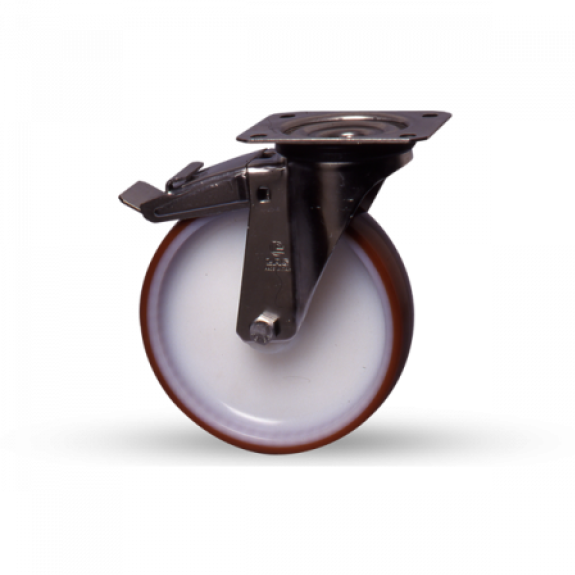 Roulette avec frein acier inoxydable-Lire la description