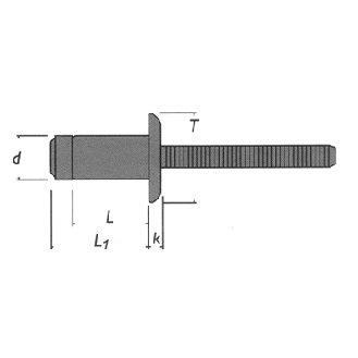 Rivet Lockriv Acier Tête Plate 6.4X10.5-Lire la description