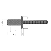 Rivet Lockriv Acier Tête Plate 6.4X9