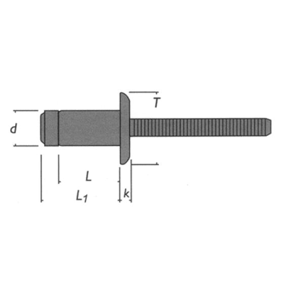 Rivet Lockriv Acier Tête Plate 6.4X9-Lire la description
