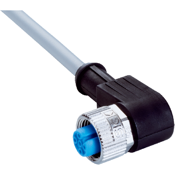 M12A Fem Coudé 4p; Câble PVC 4 fils 2m M12A Fem Coudé 4p; Câble PVC 4 fils 2m-Lire la description