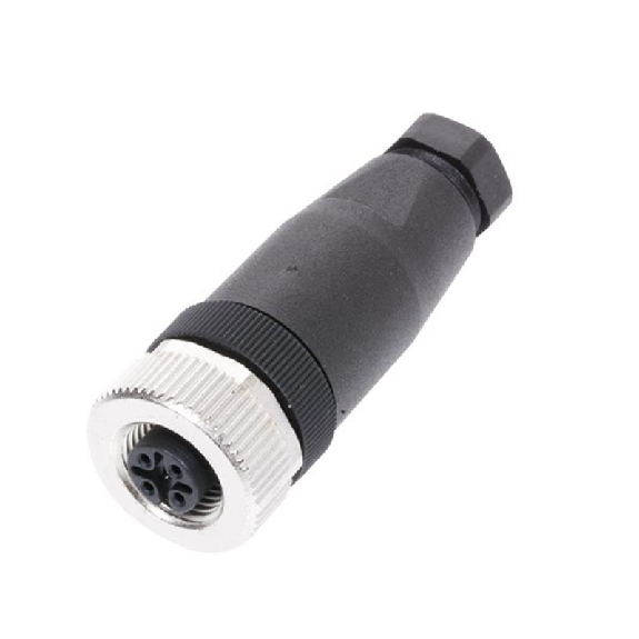 M12A Fem Droit 4p; Bornes à vis (x4) 0.14-0.75mm², Ø4-6mm Pg7-Lire la description