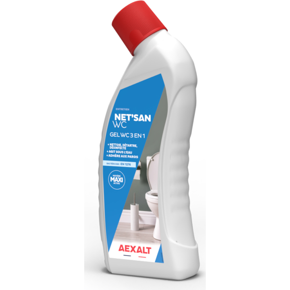 Gel nettoyant 3 en 1 Net'san WC bidon de 750ml  - WC074-Lire la description