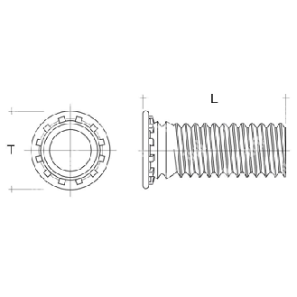 Goujon a sertir Inox A2 M5X18-Lire la description