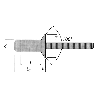 Rivet Lockriv Acier Tête Fraisée 6.4X23.5