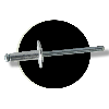 Rivet Aluminium Tige Acier Tête Large 4X8 Noir