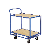 Carrello di movimentazione con 2 ripiani in legno Carrello di movimentazione con 2 ripiani in legno