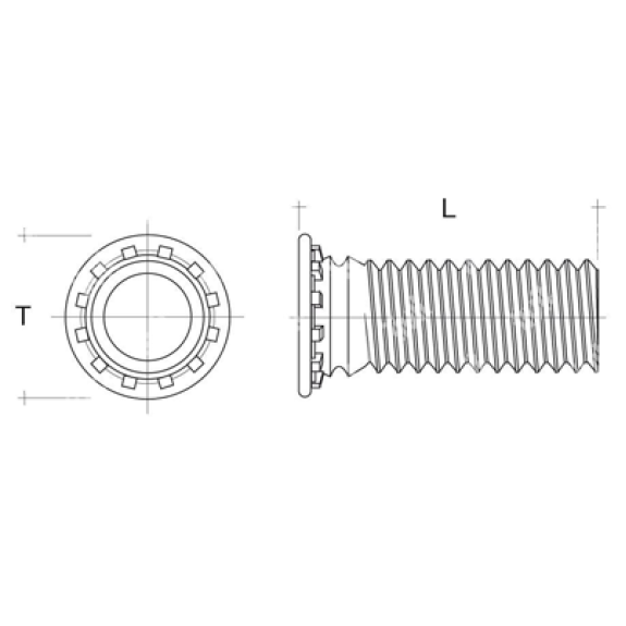 Goujon a sertir Inox A2 M2.5X10-Lire la description
