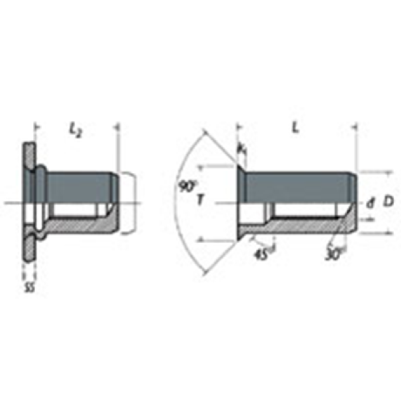 Ecrou a sertir Borgne Cranté Acier M10 C (1.5-3.0)-Lire la description