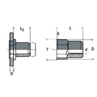 Ecrou a sertir Demi-Hexagonal Acier M12 (4-7.5)-Lire la description