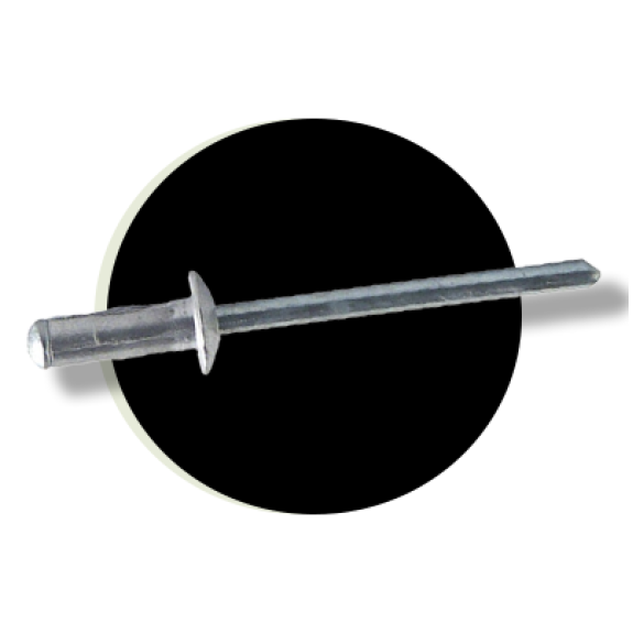 Rivet Multiserrage Aluminium Tige Acier Tête Plate 4X16.9 Noir-Lire la description