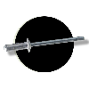 Rivet Multiserrage Aluminium Tige Acier Tête Plate 4X16.9 Noir
