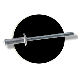 Rivet Multiserrage Aluminium Tige Acier Tête Plate 4X16.9 Noir-Lire la description