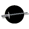 Rivet Multiserrage Aluminium Tige Acier Tête Large 4X17 Noir
