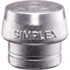 Tête de maillet à frappe amortie SIMPLEX D. de la tête 40 mm métal tendre, argent, dur 1,00 PCE Tête de maillet à frappe amortie SIMPLEX D. de la tête 40 mm métal tendre, argent, dur 1,00 PCE