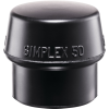 Tête de maillet à frappe amortie SIMPLEX D. de la tête 40 mm caoutchouc noir mi-dur  1,00 PCE