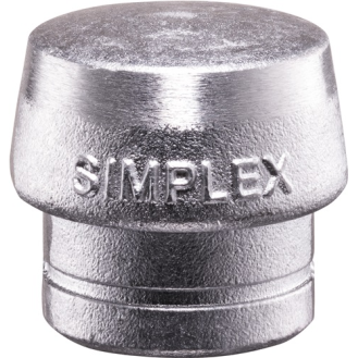 Tête de maillet à frappe amortie SIMPLEX D. de la tête 30 mm métal tendre, argent, dur  1,00 PCE-Lire la description
