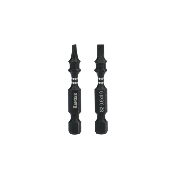 2 embouts impact 1/4'' plat 55 mm longueur 50 mm - HANGER - 134058-Lire la description
