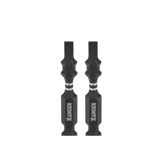 2 embouts impact 1/4'' plat 55 mm longueur 50 mm - HANGER - 134058-Lire la description