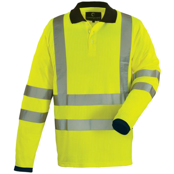 Polo YARD manches longues HI-VIZ poly/coton jaune fluo TM  - 7YAPYM-Lire la description