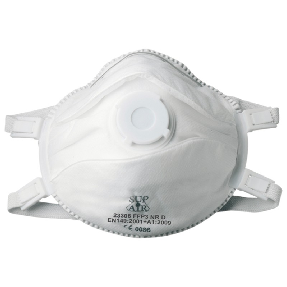 Boîte de 10 masques coques respiratoires jetables avec valve FFP2 NR D SL - COVERGUARD - 23206-Lire la description