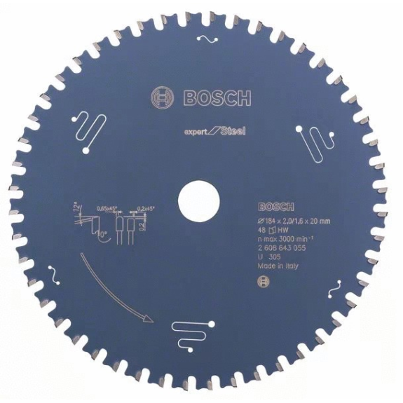 Lame de scie circulaire pour l'acier 184 x 20 x 16mm 48 dents EXPERT - 2608643055 Lame de scie circulaire pour l'acier 184 x 20 x 16mm 48 dents EXPERT - 2608643055-Lire la description