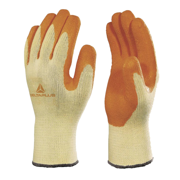 Gant tricoté en polycoton enduit latex jaune/orange T10 - VE730OR10 Gant tricoté en polycoton enduit latex jaune/orange T10 - VE730OR10-Lire la description