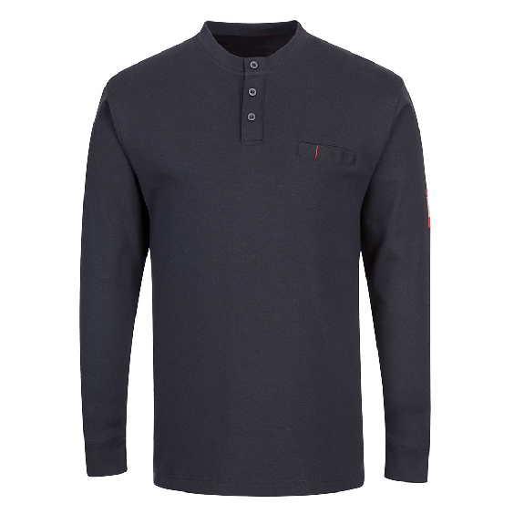 Portwest - Sweat-shirt Homme anti-feu avec col boutonné-Lire la description