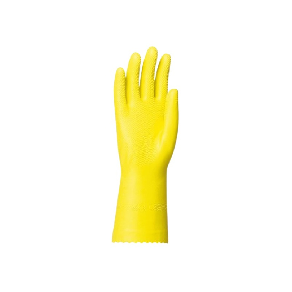 Gants de ménage en latex floqué coton jaune T10 - LAT2005.10 Gants de ménage en latex floqué coton jaune T10 - LAT2005.10-Lire la description